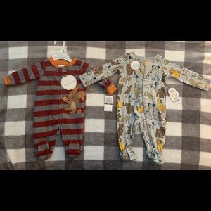 set of 2 baby boy sleepers NWT